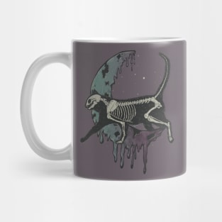 Cat Skeleton over the moon Mug